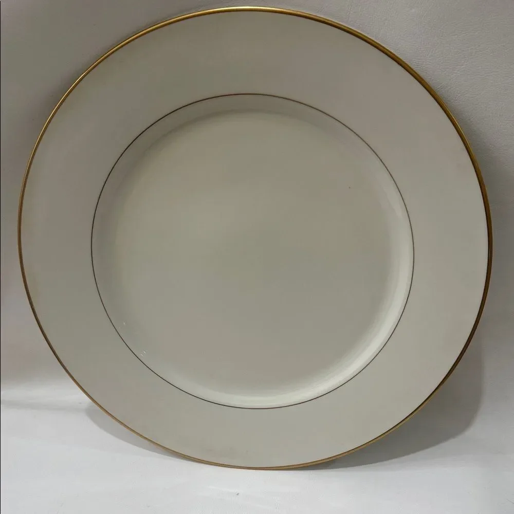Royal Limited Golden Ivory Gold Trim 12 Inch Elegant Chop Plate Round Platter